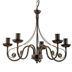 Kroonluchter Ayleen van staal, 5-lamps, zwart