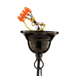 Kroonluchter Ayleen van staal, 5-lamps, zwart