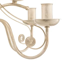 Kroonluchter Ayleen van staal, 10-lamps, wit