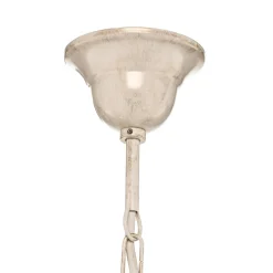 Kroonluchter Ayleen van staal, 10-lamps, wit