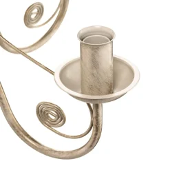 Kroonluchter Ayleen van staal, 10-lamps, wit