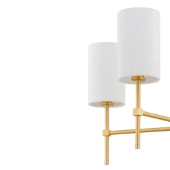 Kroonluchter Azzi textiel kap 5-lamps wit