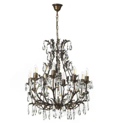 Kroonluchter Botte van metaal 8-lamps brons