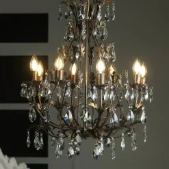 Kroonluchter Botte van metaal 8-lamps brons