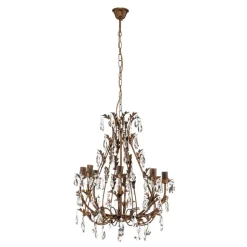 Kroonluchter Botte van metaal 8-lamps brons