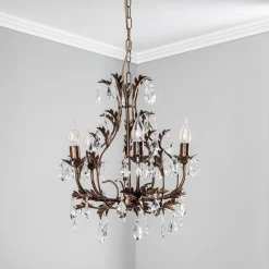 Kroonluchter Botte van metaal 5-lamps brons