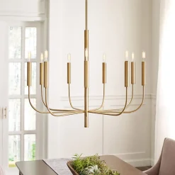 Kroonluchter Brianna 9-lamps gebronsd-messing