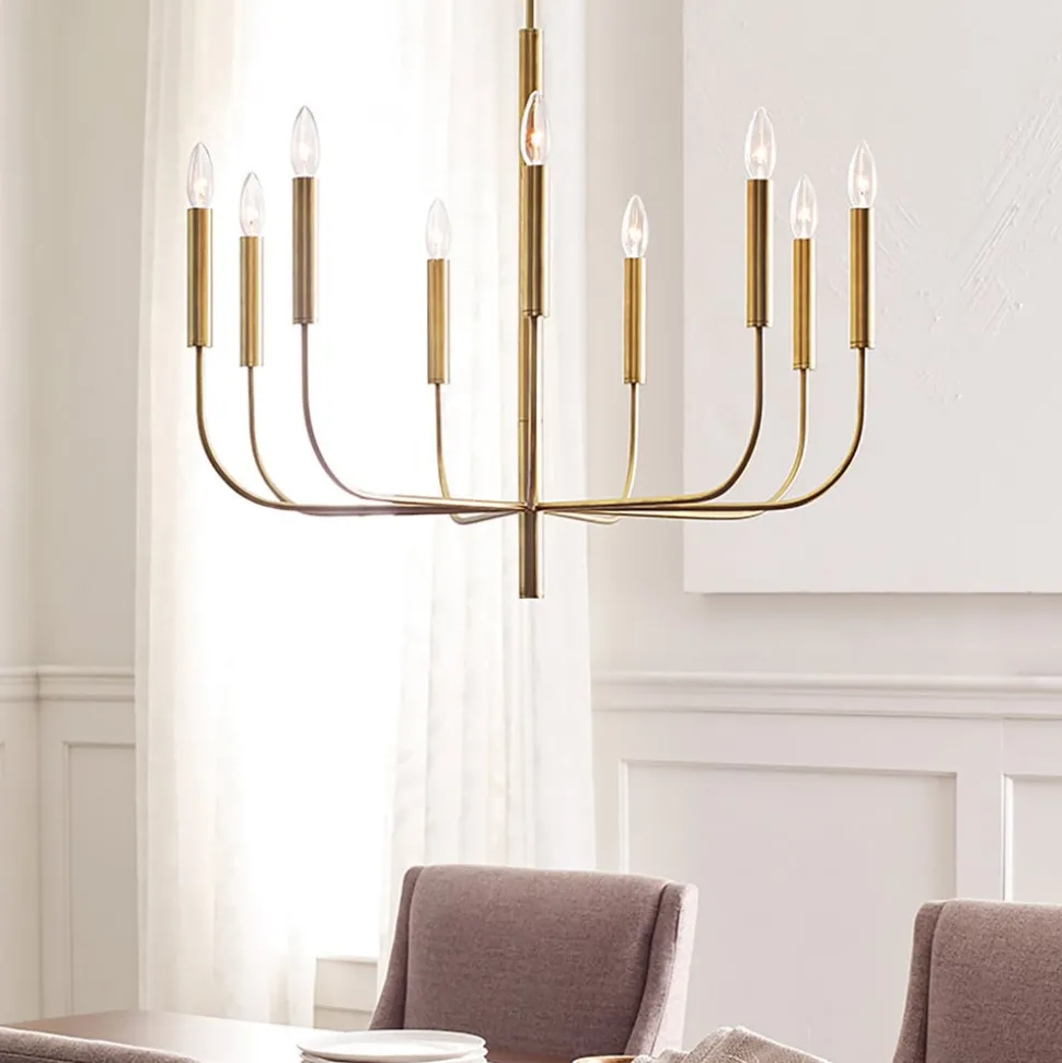 Kroonluchter Brianna 9-lamps gebronsd-messing