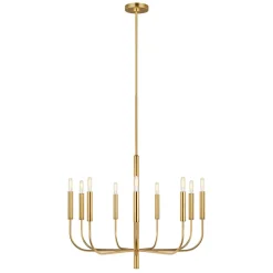 Kroonluchter Brianna 9-lamps gebronsd-messing