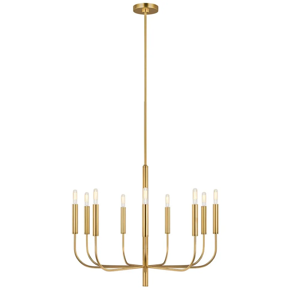 Kroonluchter Brianna 9-lamps gebronsd-messing