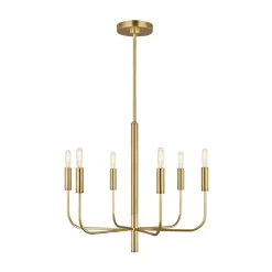 Kroonluchter Brianna, 6-lamps, brons gepolijst