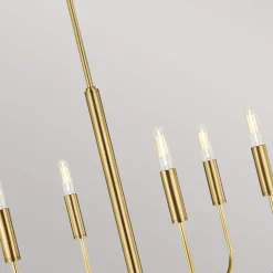 Kroonluchter Brianna, 6-lamps, brons gepolijst