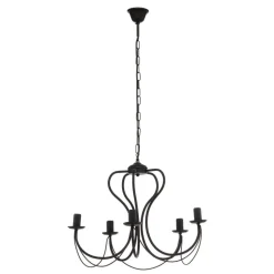 Kroonluchter Candela, zwart, 5-lamps