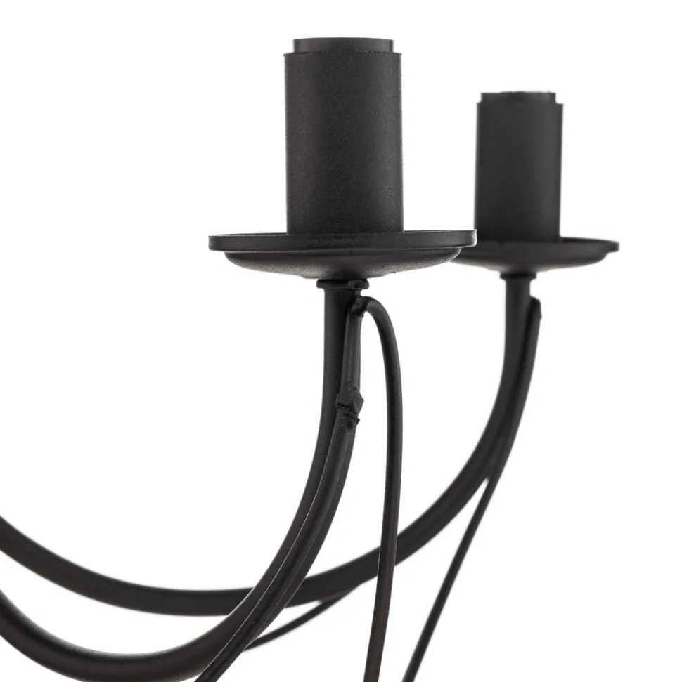 Kroonluchter Candela, zwart, 5-lamps