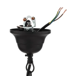 Kroonluchter Candela, zwart, 5-lamps