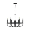 Kroonluchter Capitol Hill, 6-lamps, zwart
