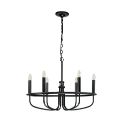 Kroonluchter Capitol Hill, 6-lamps, zwart