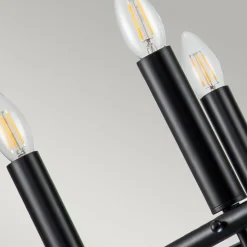 Kroonluchter Capitol Hill, 6-lamps, zwart