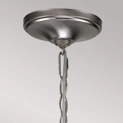 Kroonluchter Capitol Hill, 6-lamps, geborsteld nikkel