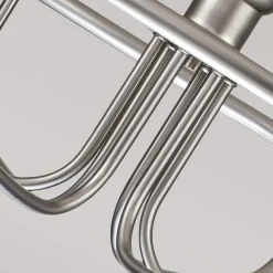 Kroonluchter Capitol Hill, 6-lamps, geborsteld nikkel