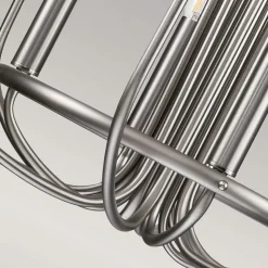 Kroonluchter Capitol Hill, 12-lamps, geborsteld nikkel