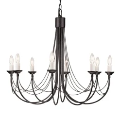 Kroonluchter Carisbrooke, zwart, 8-lamps
