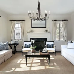 Kroonluchter Carisbrooke, zwart, 8-lamps