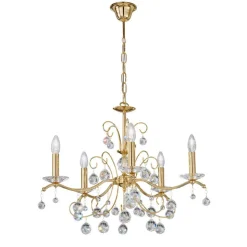 Kroonluchter Carmen II, glas, verguld, 65 cm