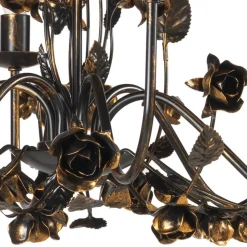 Kroonluchter Carolina, bronskleurig, 6-lamps, ijzer