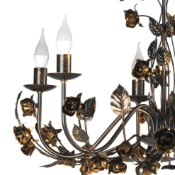 Kroonluchter Carolina, bronskleurig, 6-lamps, ijzer