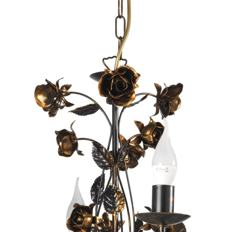 Kroonluchter Carolina, bronskleurig, 6-lamps, ijzer