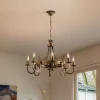 Kroonluchter Castle donker met de hand gepatineerd 8-lamps