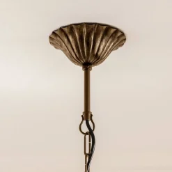 Kroonluchter Castle donker met de hand gepatineerd 6-lamps