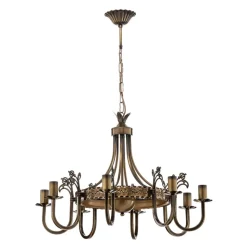 Kroonluchter Castle licht gepatineerd 8-lamps