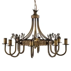 Kroonluchter Castle licht gepatineerd 8-lamps