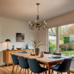 Kroonluchter Castle, licht gepatineerd, Ø 62 cm, metaal, 6-lamps.