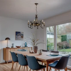 Kroonluchter Castle, licht gepatineerd, Ø 62 cm, metaal, 6-lamps.