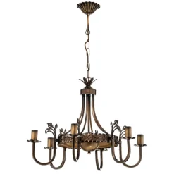 Kroonluchter Castle, licht gepatineerd, Ø 62 cm, metaal, 6-lamps.