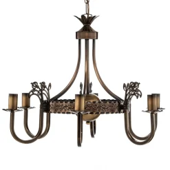 Kroonluchter Castle, licht gepatineerd, Ø 62 cm, metaal, 6-lamps.