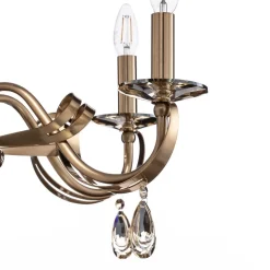 Kroonluchter Castro, antiek messing, 5-lamps