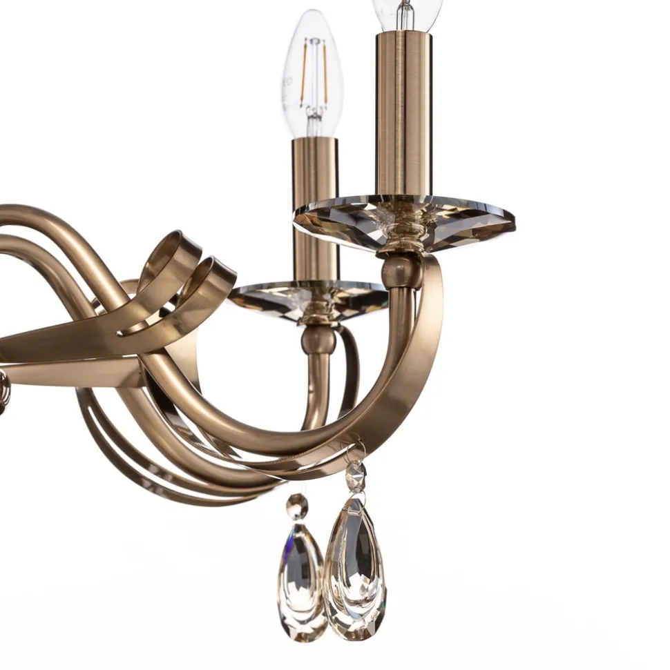 Kroonluchter Castro, antiek messing, 5-lamps