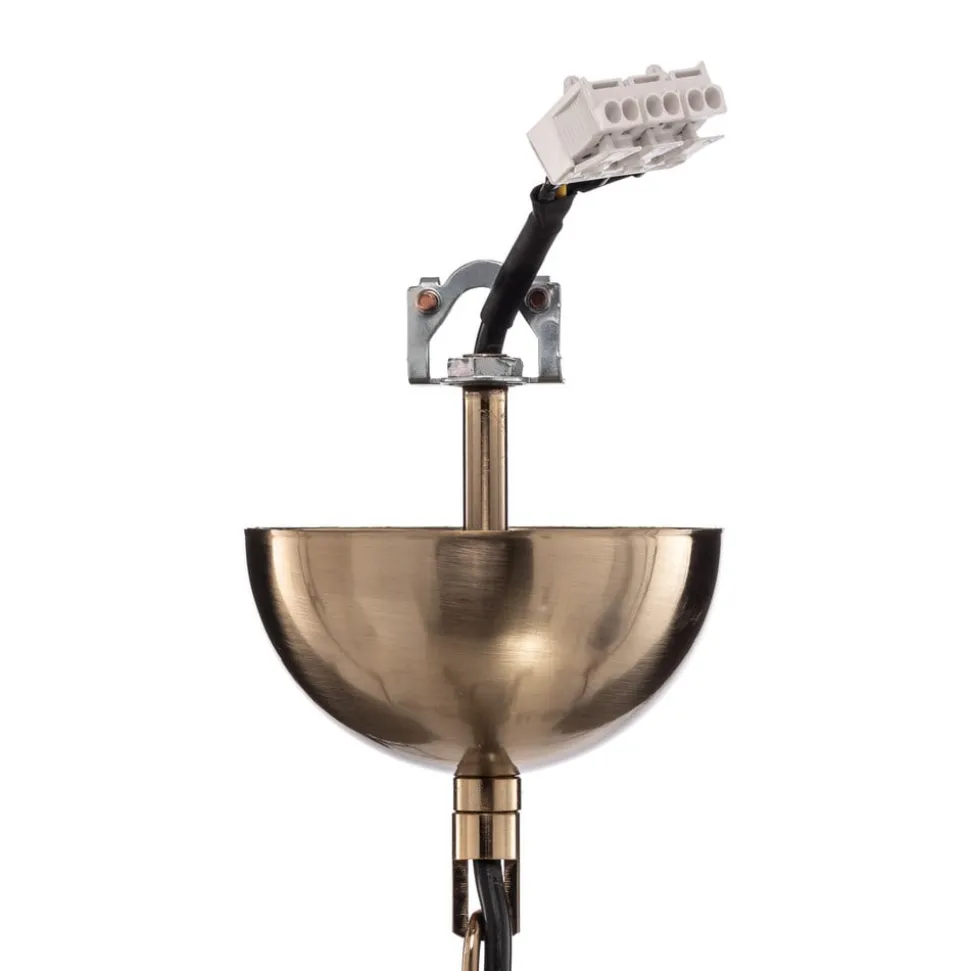 Kroonluchter Castro, antiek messing, 5-lamps