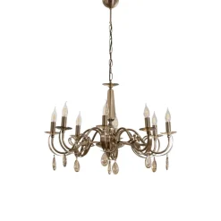 Kroonluchter Castro, antiek messing, 8-lamps