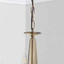 Kroonluchter Castro, antiek messing, 8-lamps