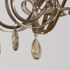 Kroonluchter Castro, antiek messing, 8-lamps