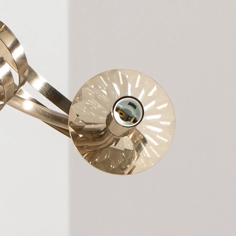 Kroonluchter Castro, antiek messing, 8-lamps