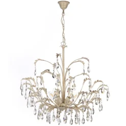 Kroonluchter Cesta, 5-lamps met kristallen