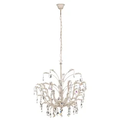 Kroonluchter Cesta, 5-lamps met kristallen