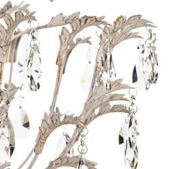 Kroonluchter Cesta, 5-lamps met kristallen