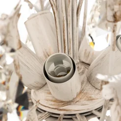 Kroonluchter Cesta, 5-lamps met kristallen